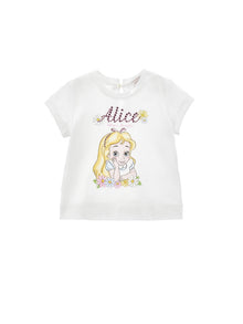 Girls | Alice Rhinestone T-Shirt | White