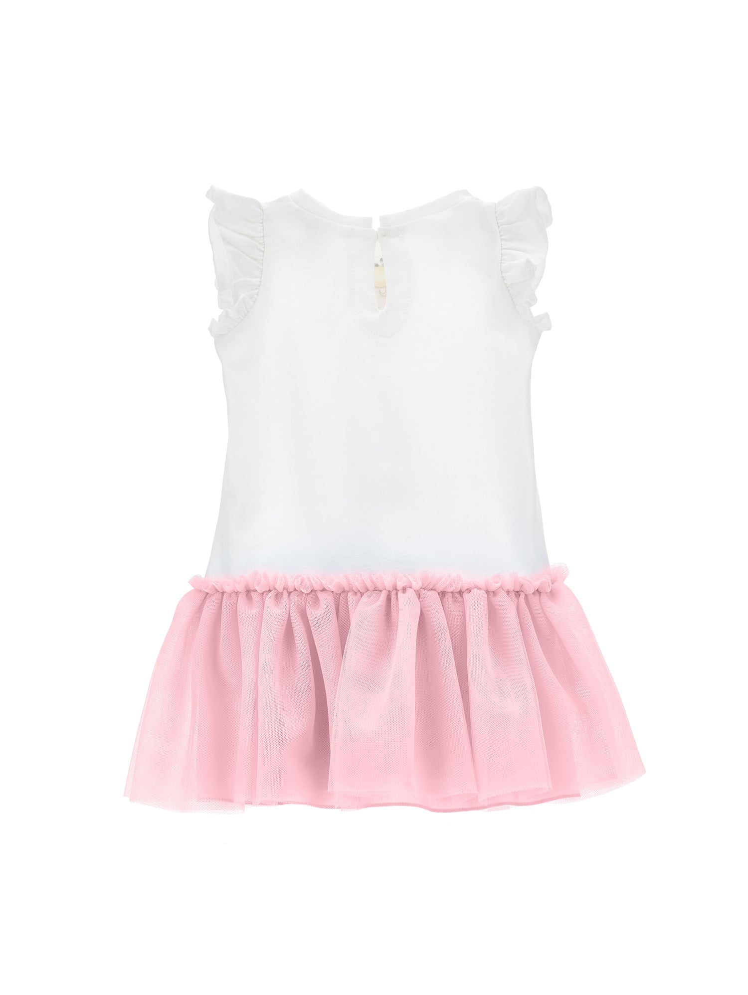 Girls | Two-Tone Alice Print Dress | White/FairyTale Pink