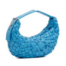 Bottega Veneta | Pre-Owned Paper Calfskin Intrecciato Banana Hobo Bag | Blue