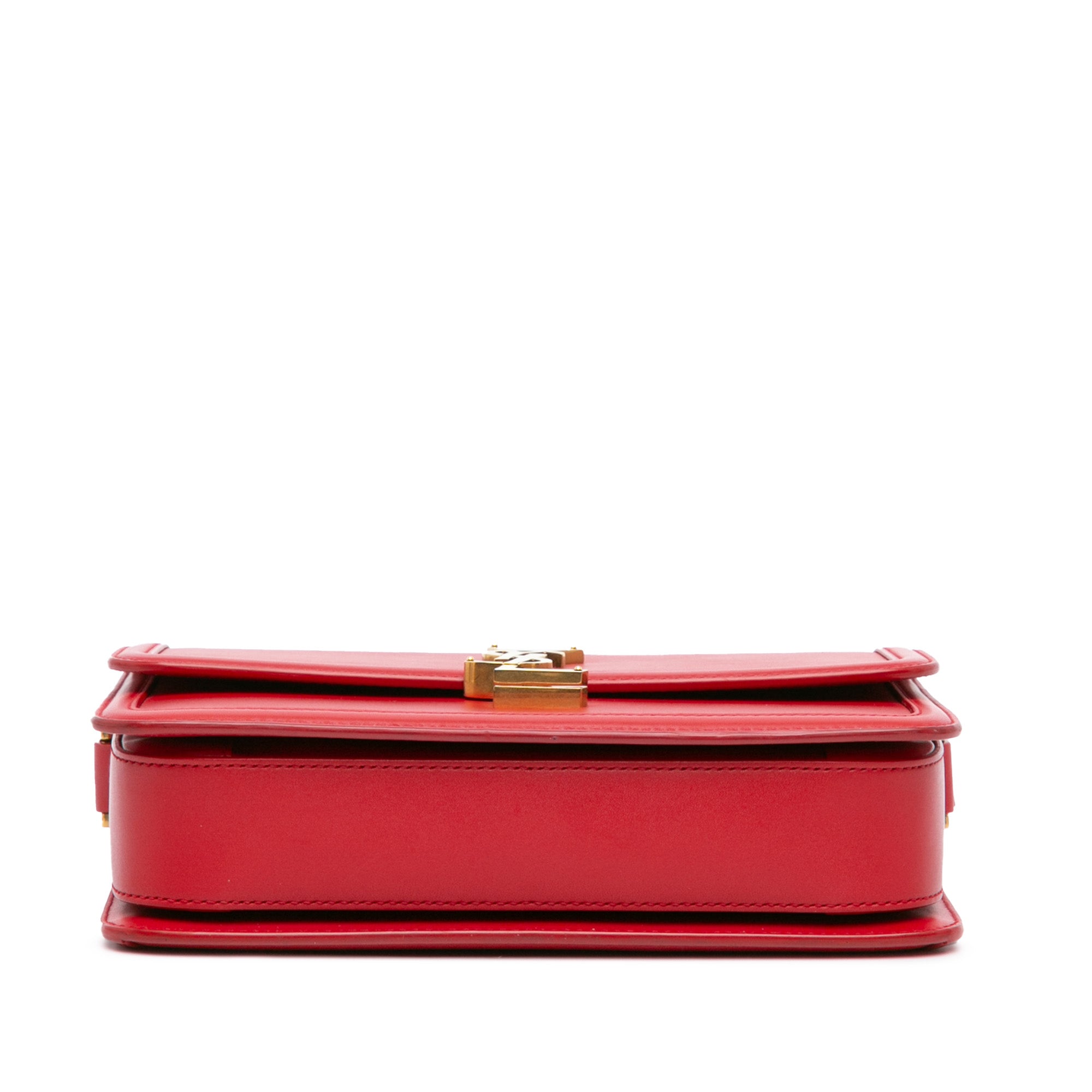 Saint Laurent | Pre-Owned Medium Calfskin Solferino Satchel In Box | Red