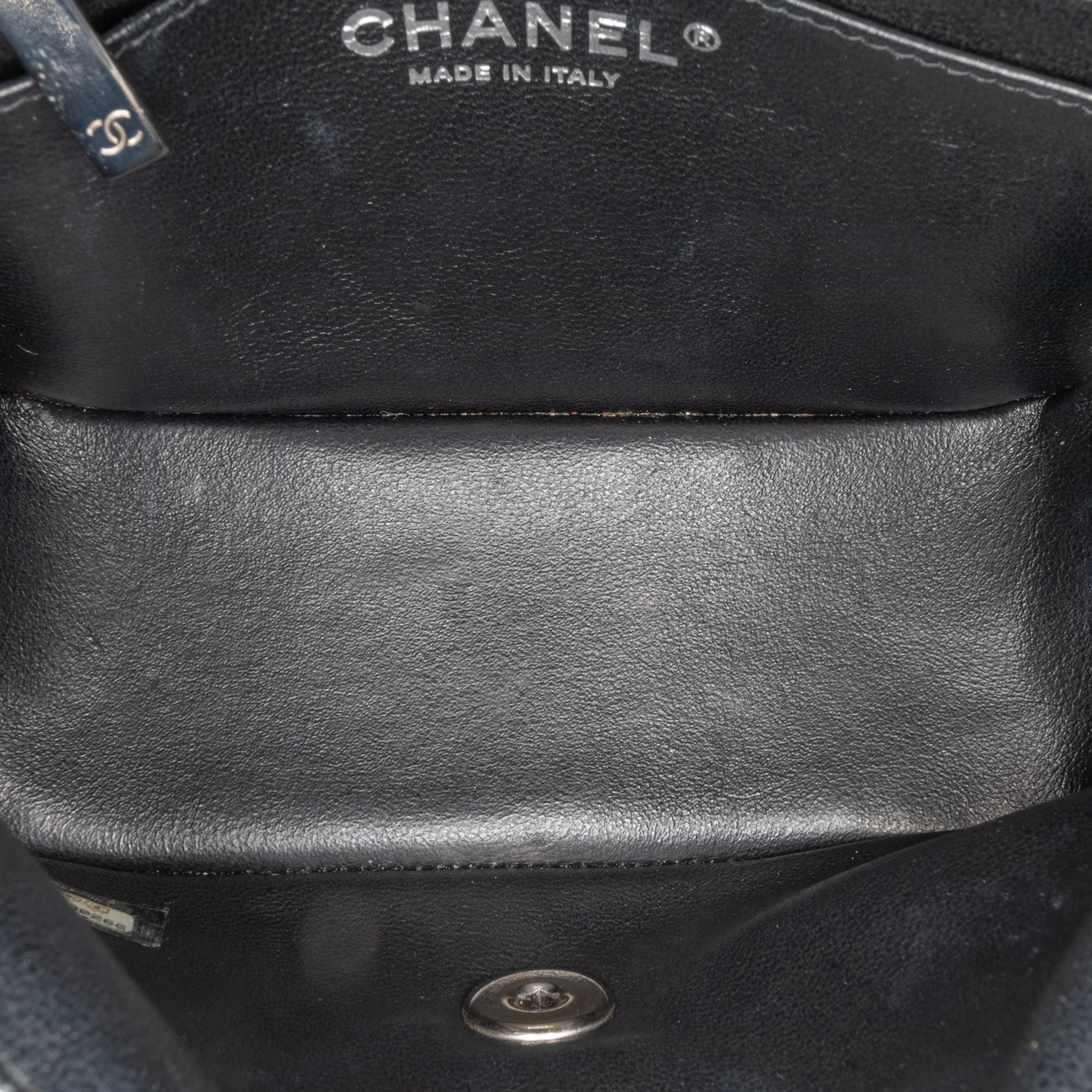 Chanel | Pre-Owned Mini Square Classic Chevron Patent Flap | Black