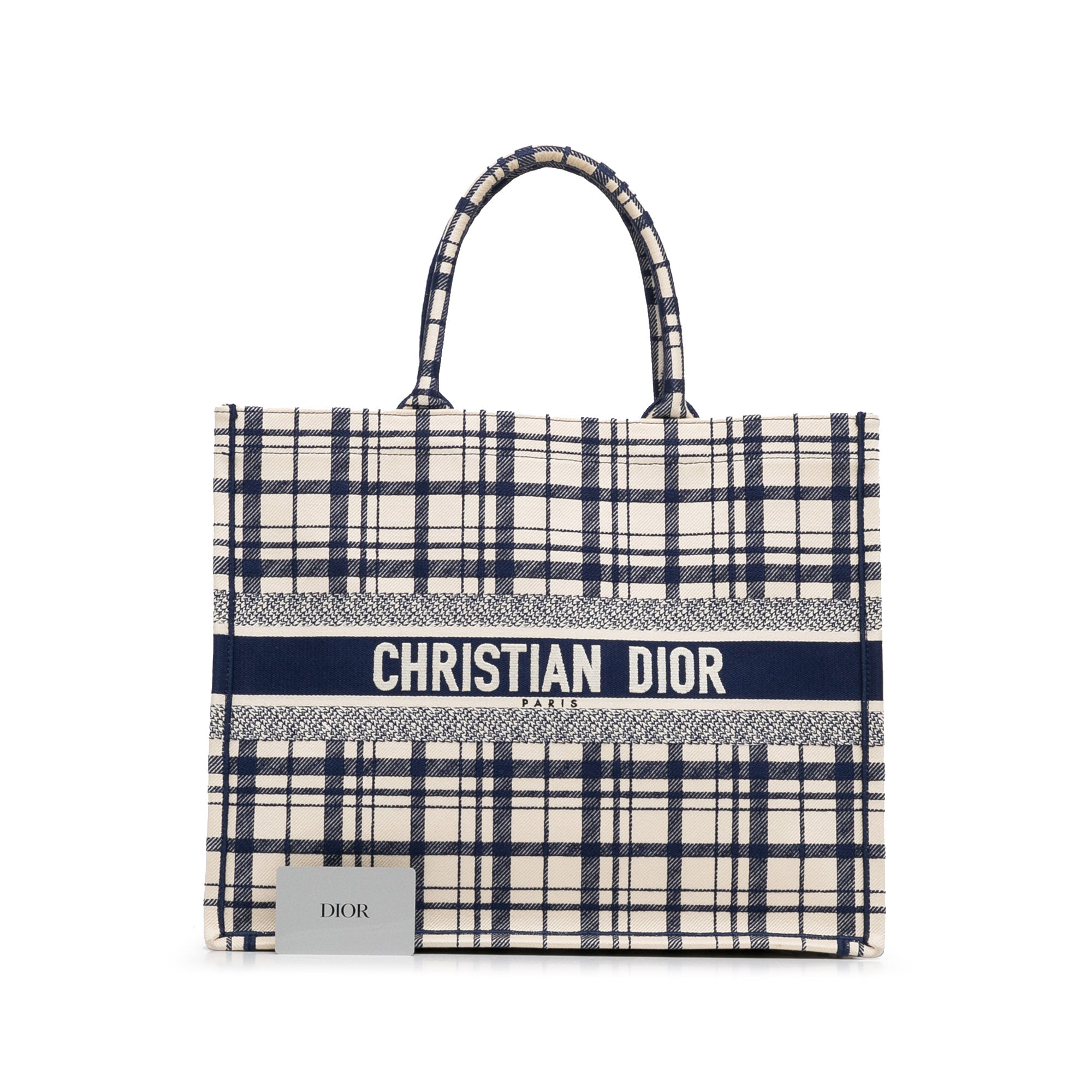 Dior | Pre-Owned Large Check n Book Tote | Blue