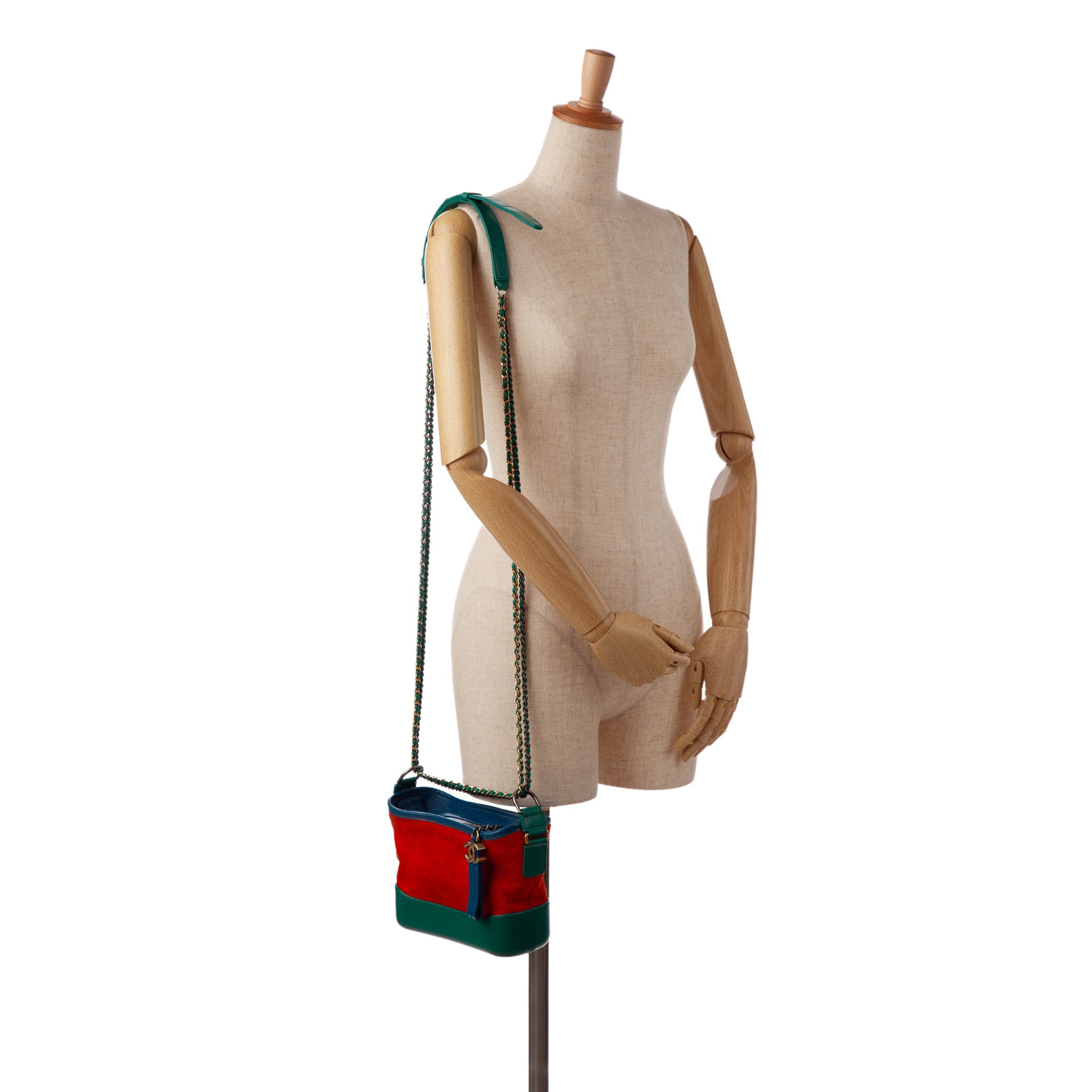 Chanel | Pre-Owned Small Suede Gabrielle Crossbody | Orange/Green Multi