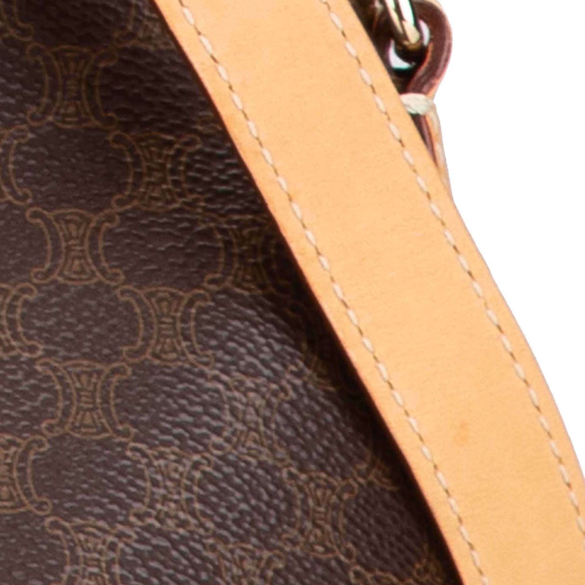 Celine | Pre-Owned Macadam Coated Canvas Satchel | Brown