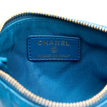 Chanel | Pre-Owned Chevron Lambskin O Case Pouch | Blue