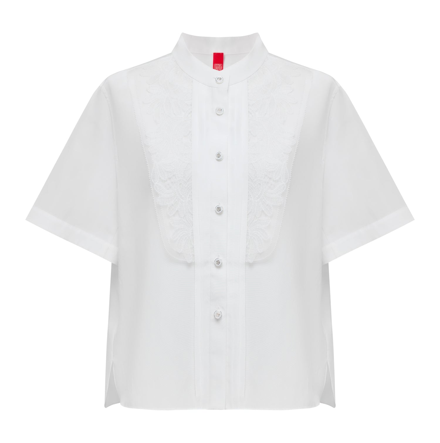Silk-Cotton National Style Shirt | White