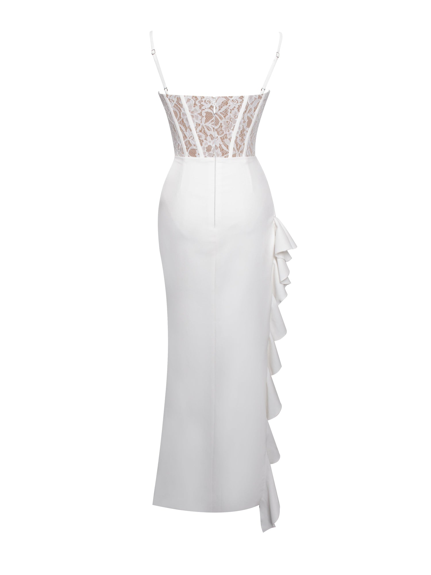 Junia Lace Corset Maxi Dress | White