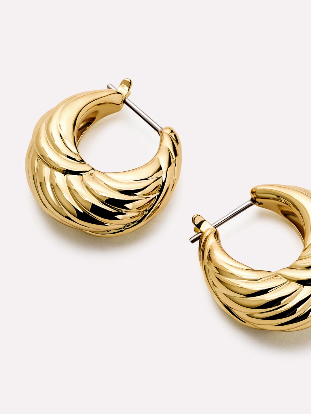 14K Gold Plated Botanica Braided Statement Hoop Earrings For Women Ana Luisa Tymie