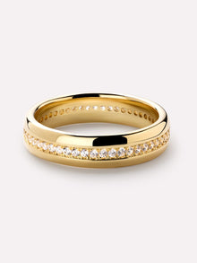 Thatcher Band Ring | 14K Gold on Brass | Cubic Zirconia