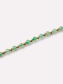 Crew Bead Bracelet | 14K Gold on Brass | Green Aventurine