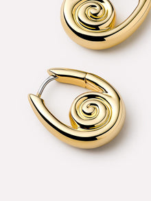 14K Gold Plated Summer Sea Beach Shell Statement Hoop Earrings For Women Ana Luisa Ariel Hoops