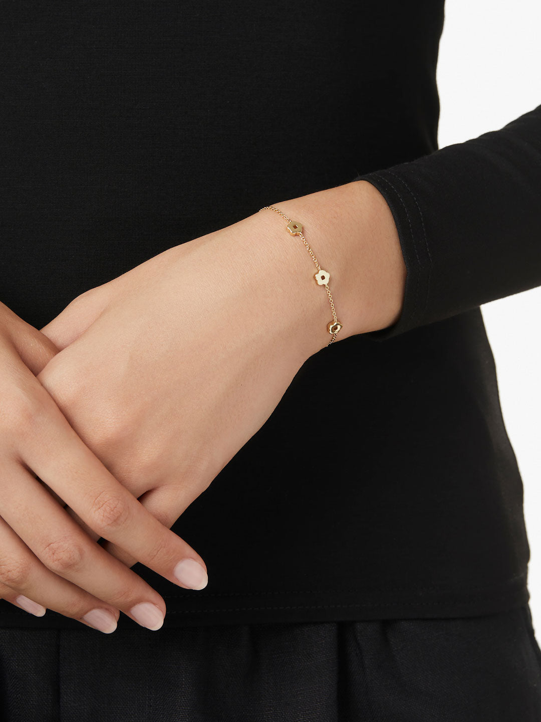 Rowena Flower Bracelet | 14K Gold on Brass