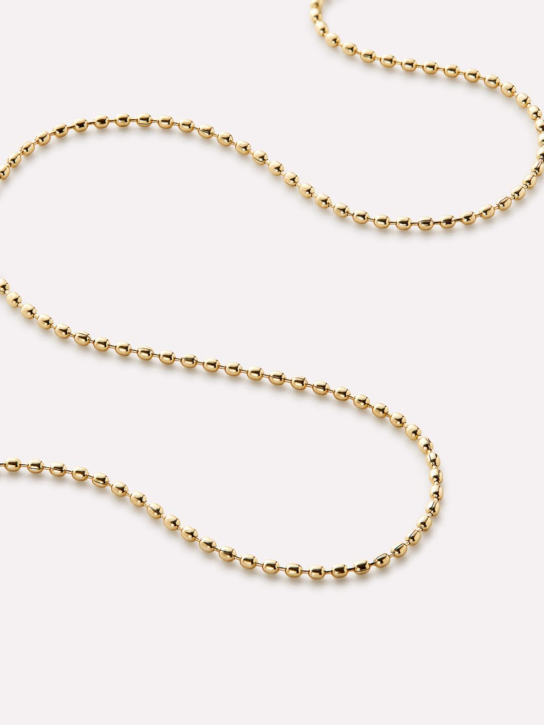 Ball Chain Dainty Necklace | 10K Solid Gold