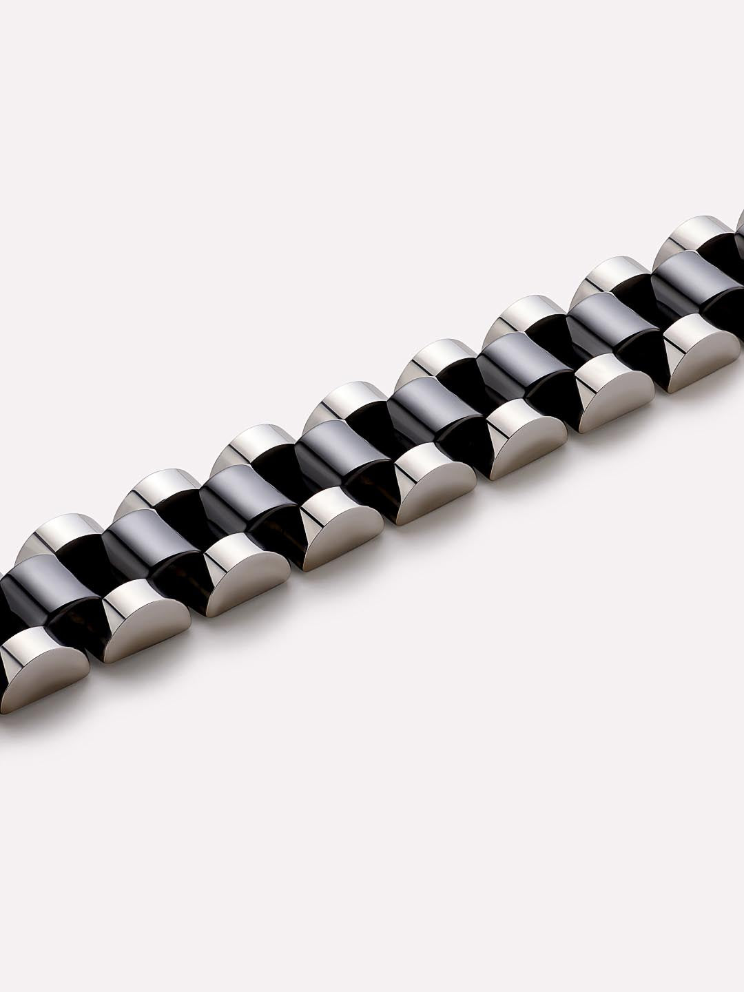 Ora Watch Strap Bracelet | Stainless Steel | Black Ceramic
