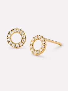 Diamond Circle Studs | 10K Solid Gold | 0.07 CTW Diamonds