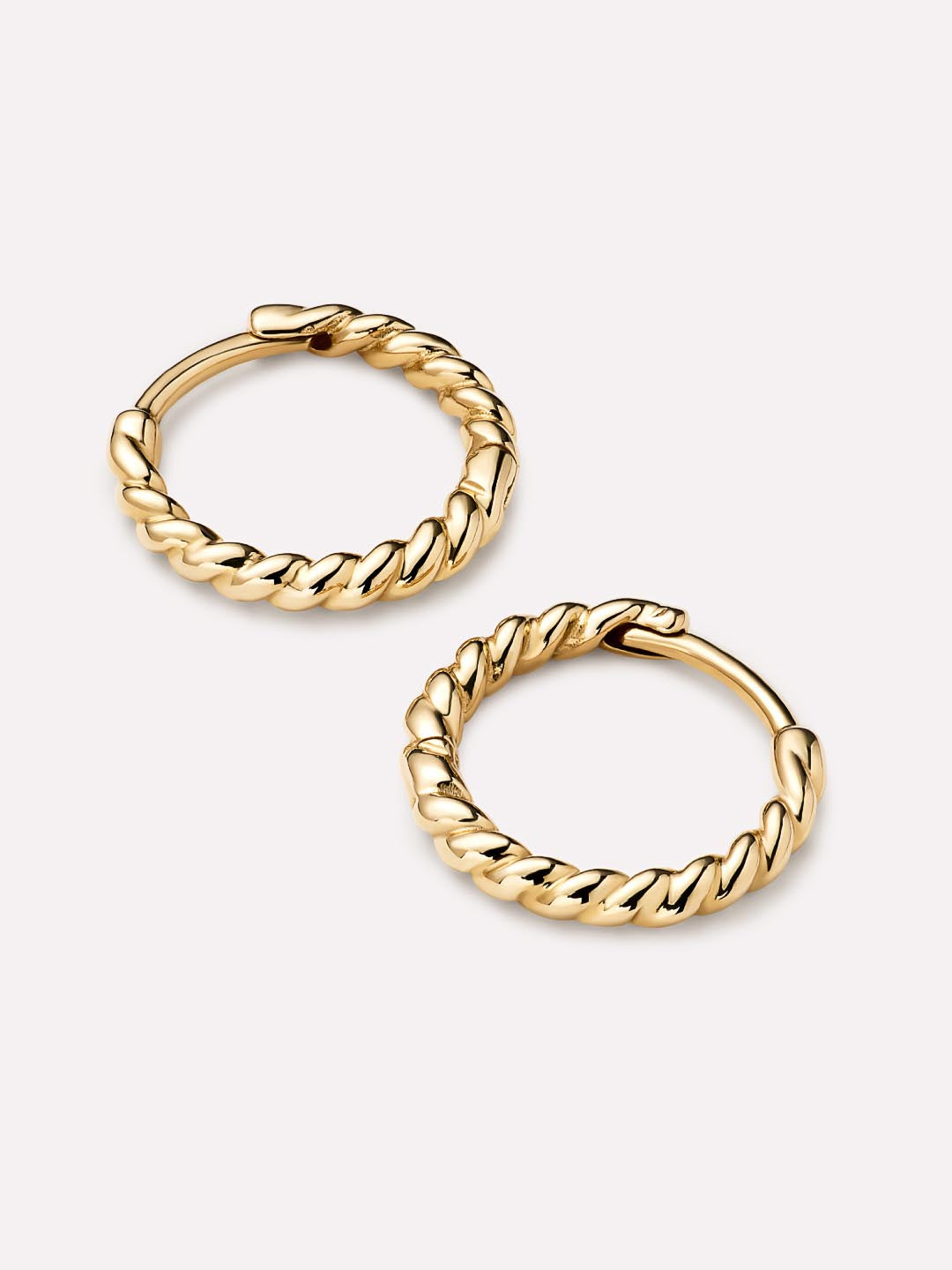Gold Slim Twist Hoops | 10K Solid Gold