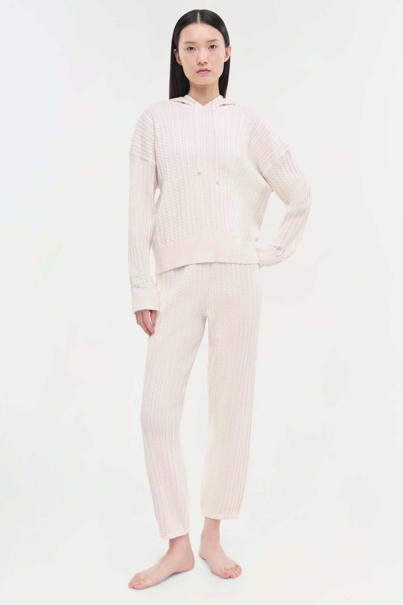 Womens | Cable Joggers | Ivory