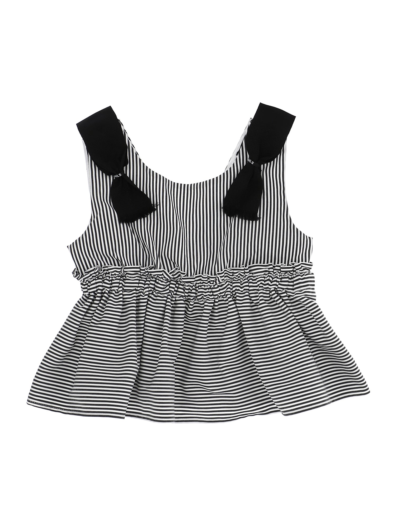 Girls | High Waisted Top | White/Black