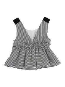 Girls | High Waisted Top | White/Black