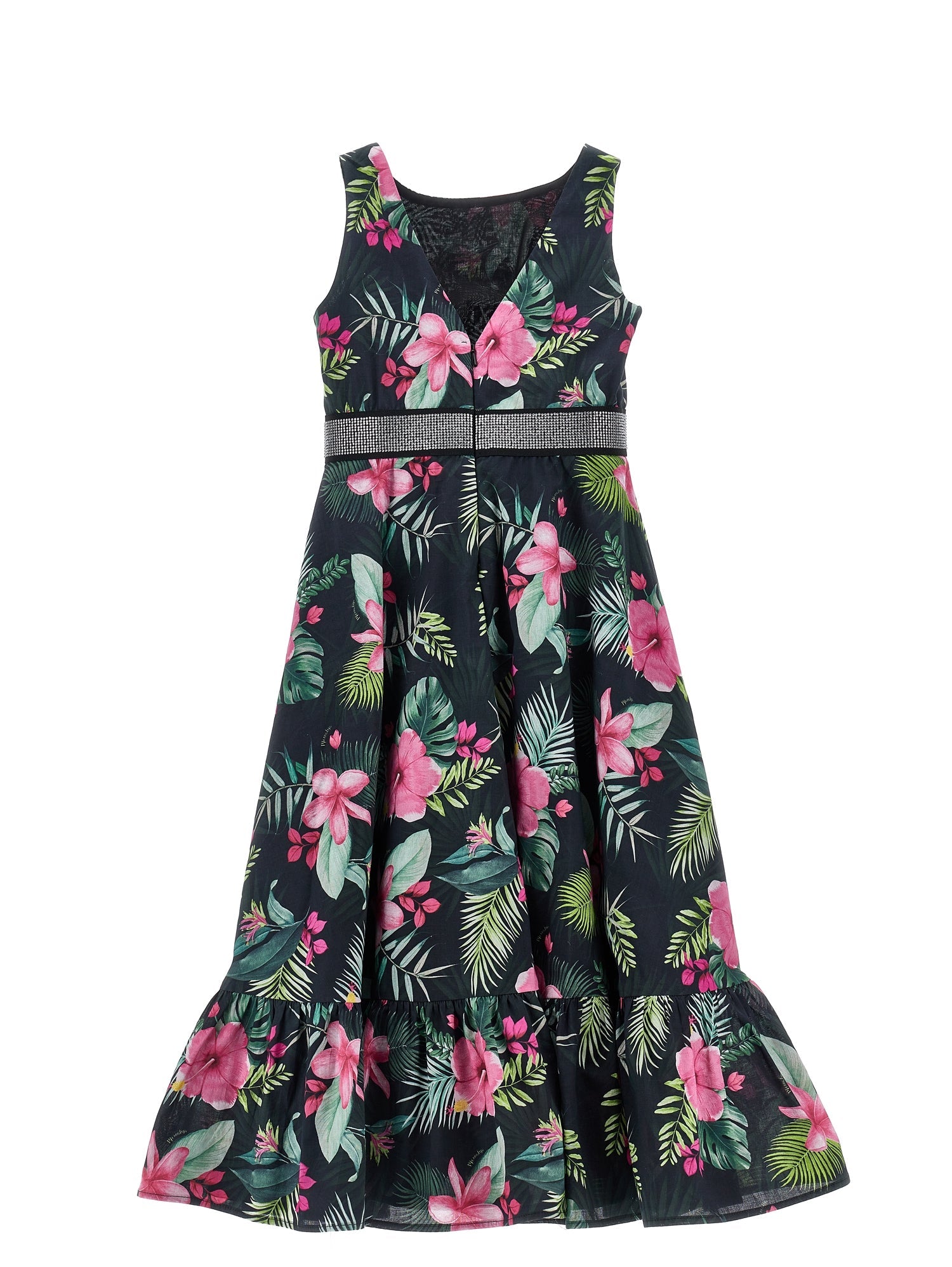 Girls | Muslin Dress With Studs | Black