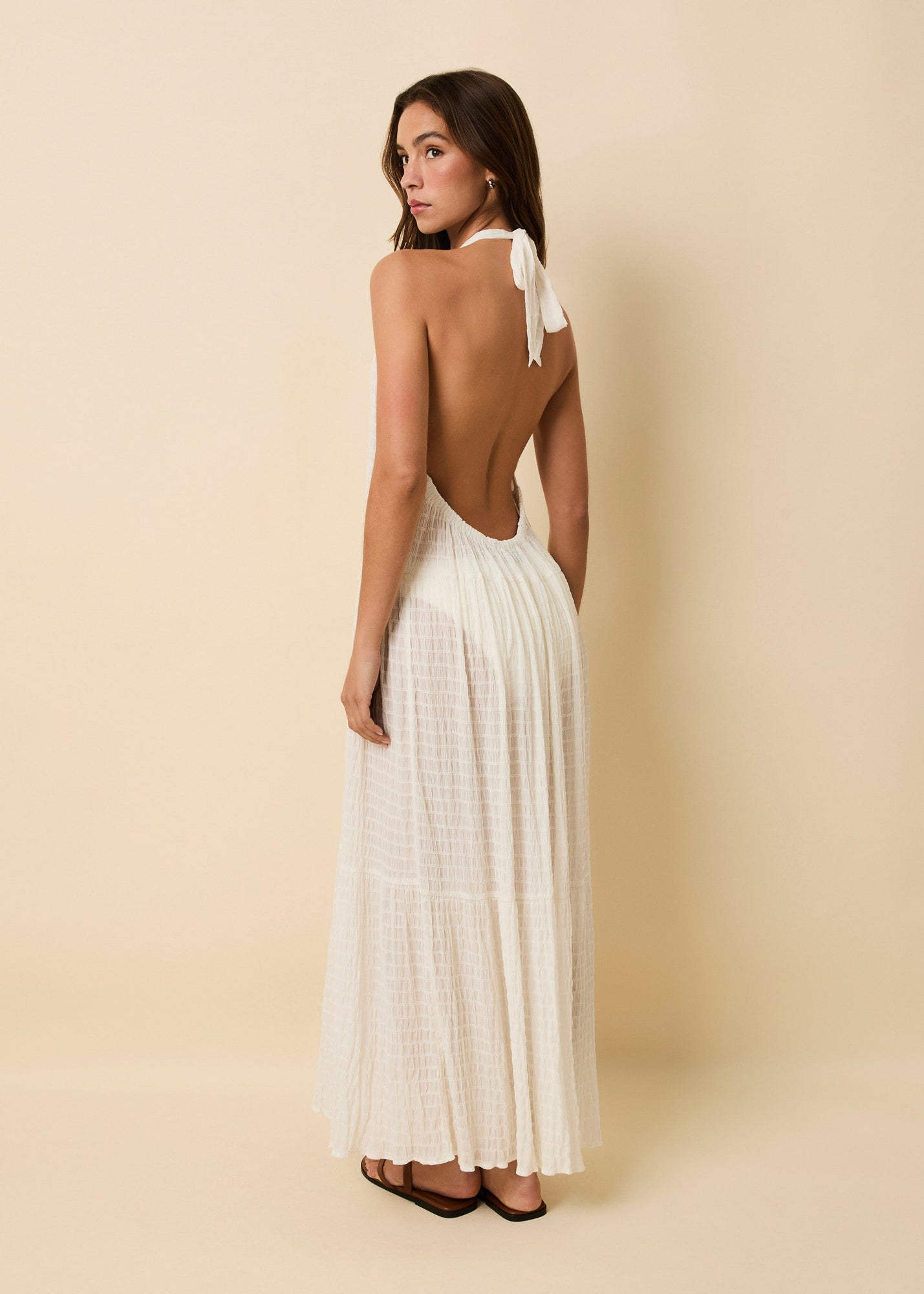 Womens | Kai Dress Smocked | Optic White