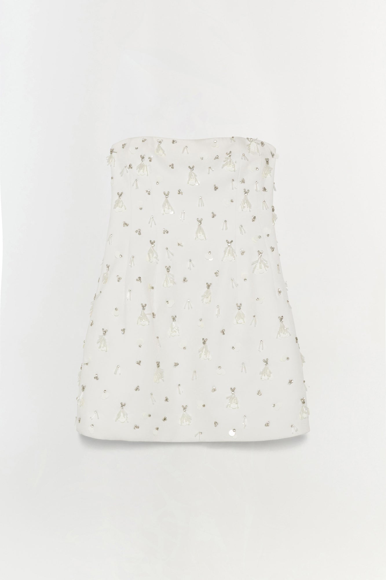 Womens | Yasmin Embellished Strapless Mini Dress | Ivory