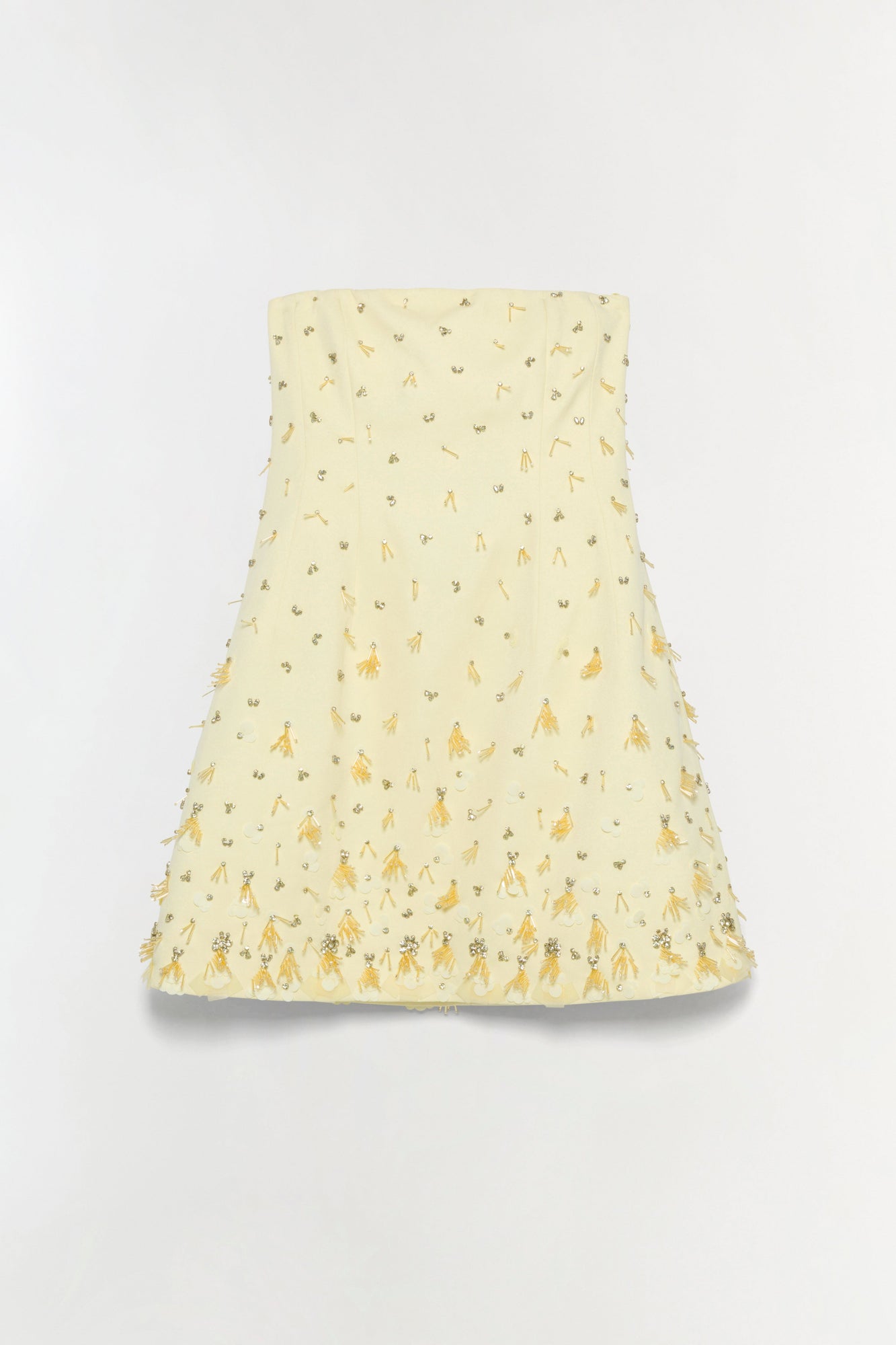 Womens | Yasmin Embellished Strapless Mini Dress | Sunglow