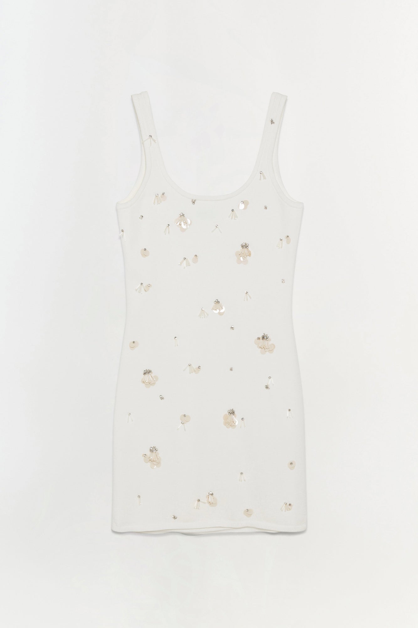 Womens | Rue Embellished Knit Mini Dress | Ivory