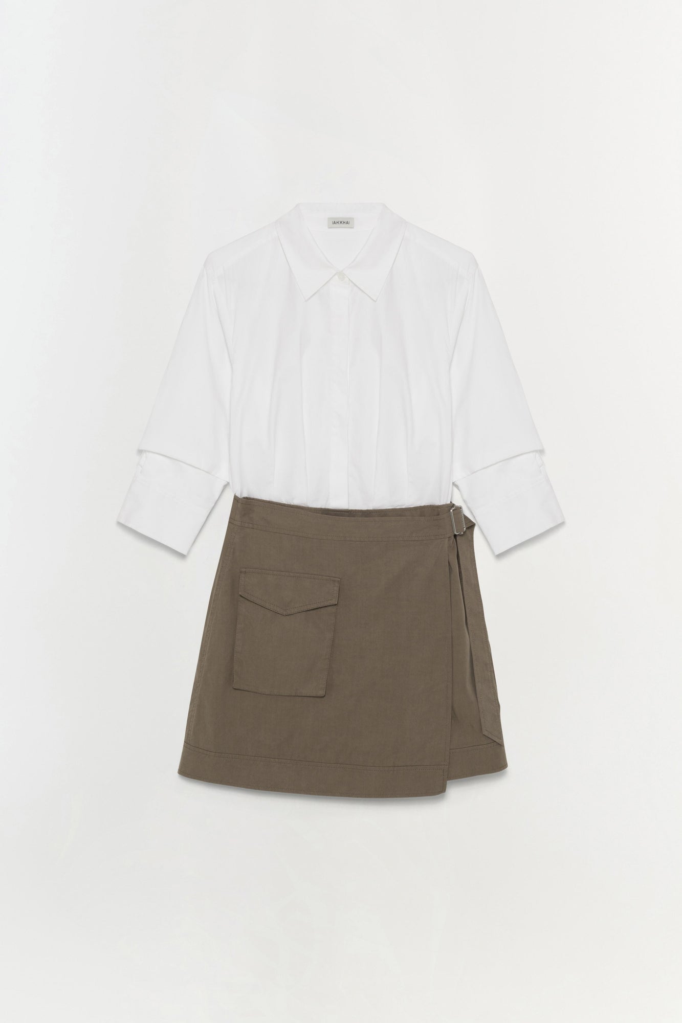 Womens | Fraser Mini Shirt Dress | Faded Olive Multi