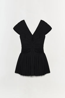 Womens | Avarie Plisse Mini Dress | Black