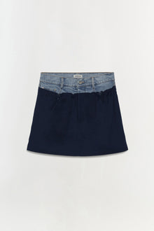 Womens | Hampton Denim Combo Mini Skirt | Midnight Multi