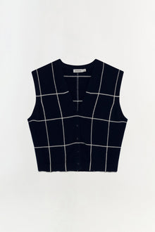Womens | Rozzi Cashmere Vest | Midnight Plaid