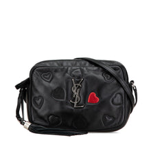 Saint Laurent | Pre-Owned Leather Heart Lou Camera Bag | Black