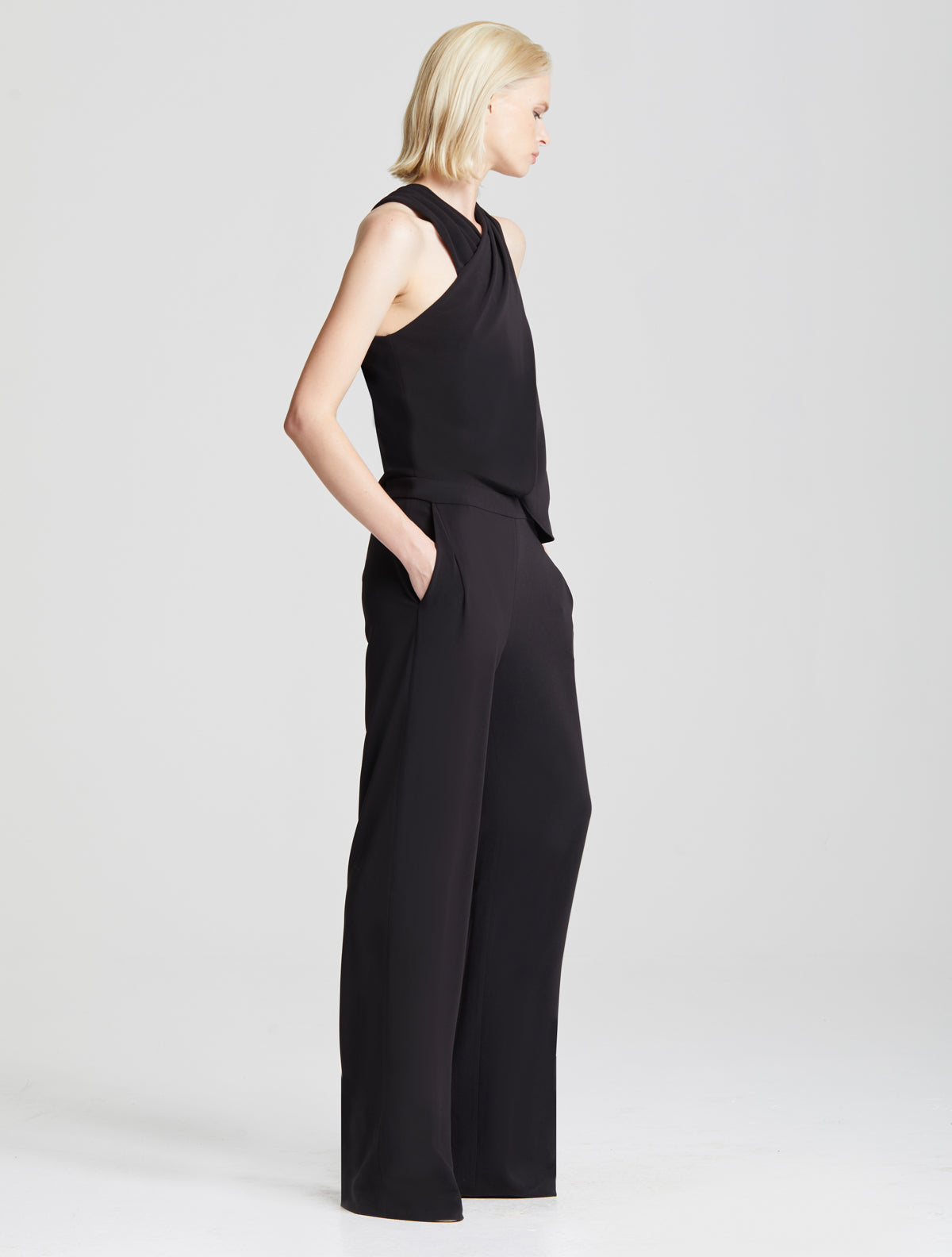 Wrap Neck Jumpsuit - Halston