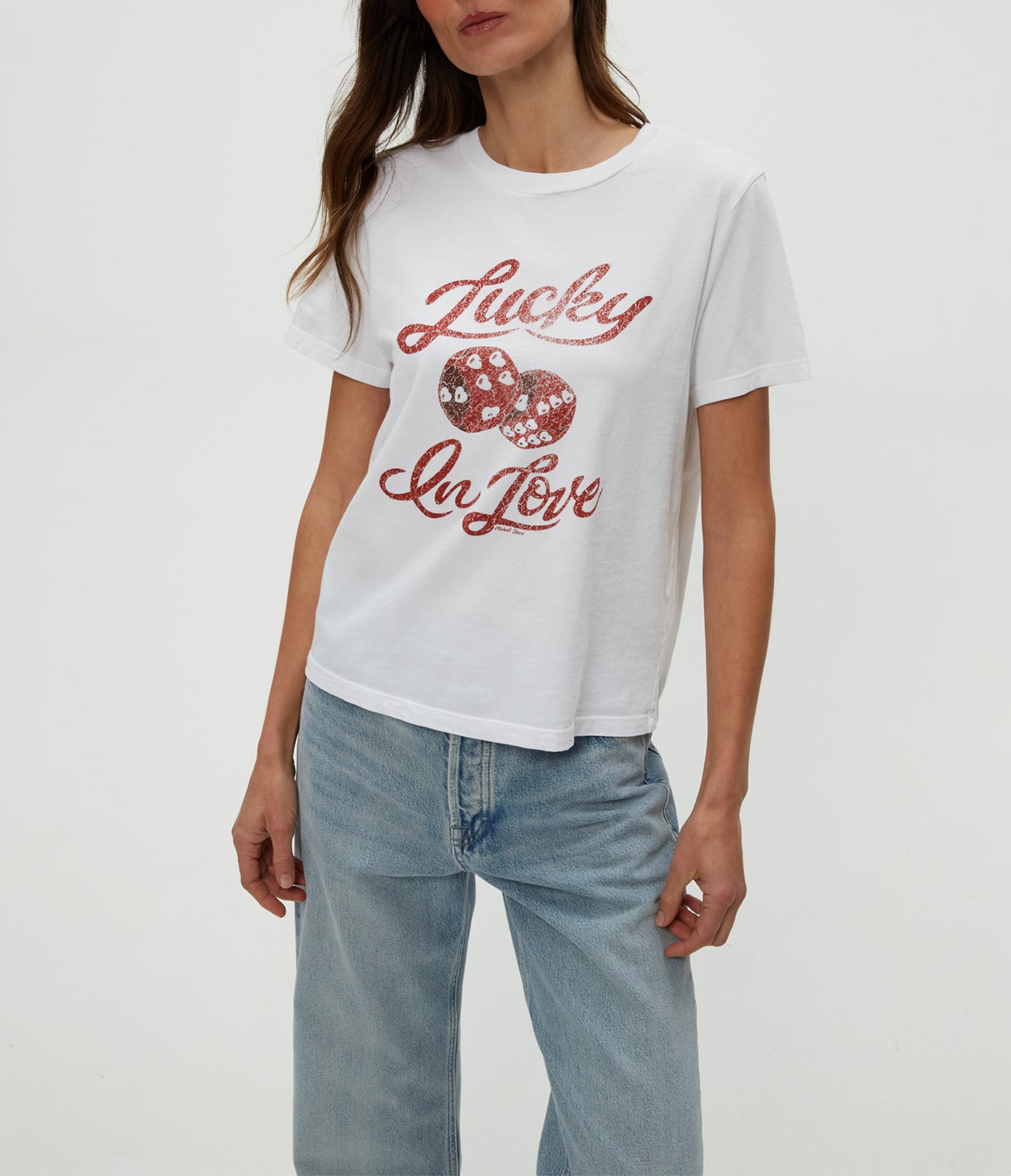Lucky in Love Graphic Tee | White
