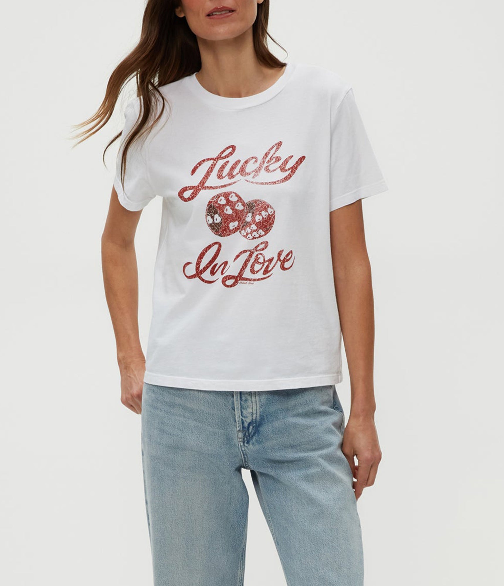 Lucky in Love Graphic Tee | White