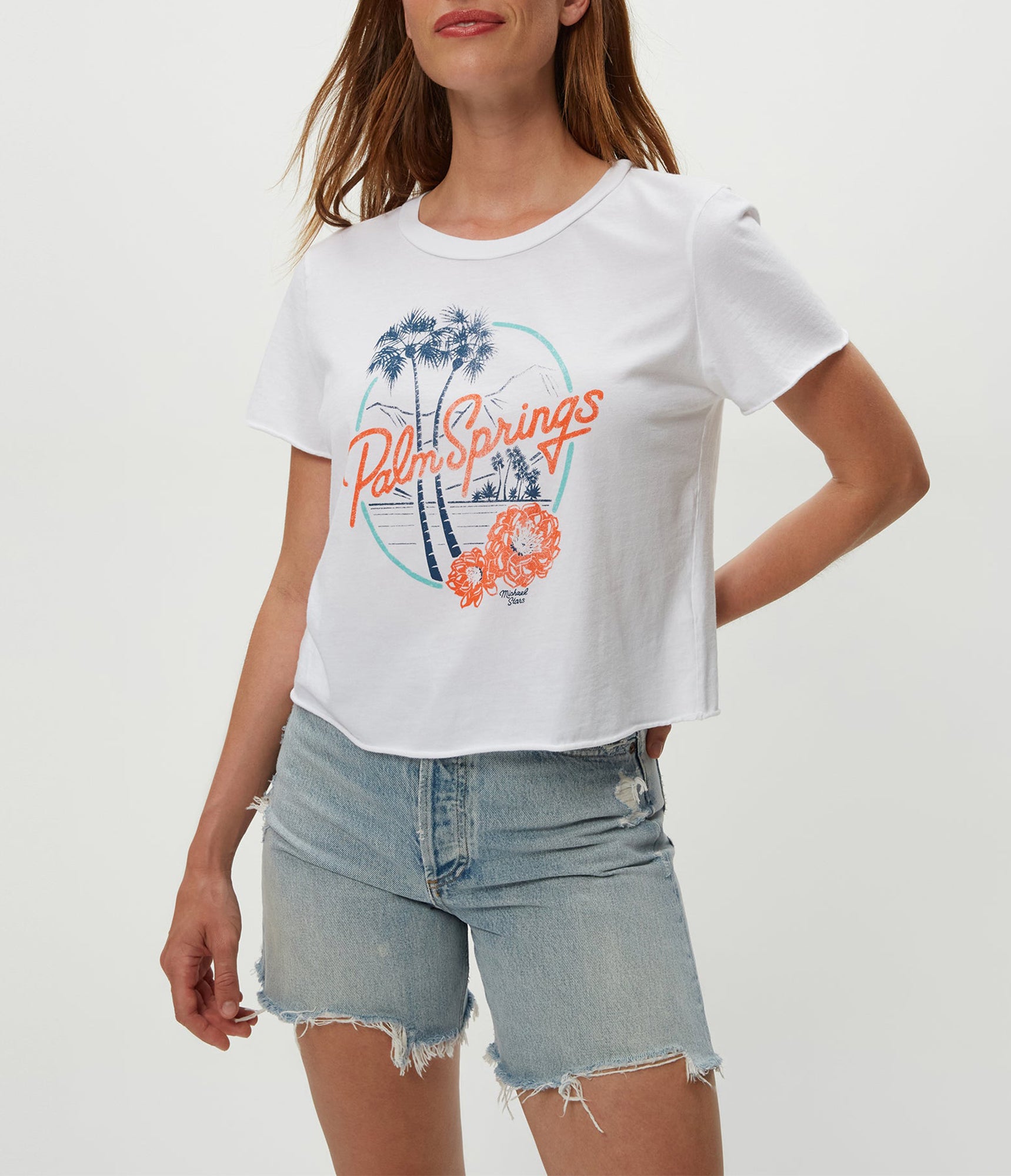 Palm Springs Cropped Tee | White