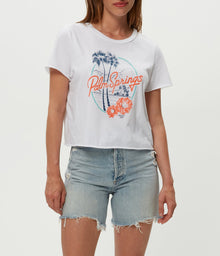 Palm Springs Cropped Tee | White