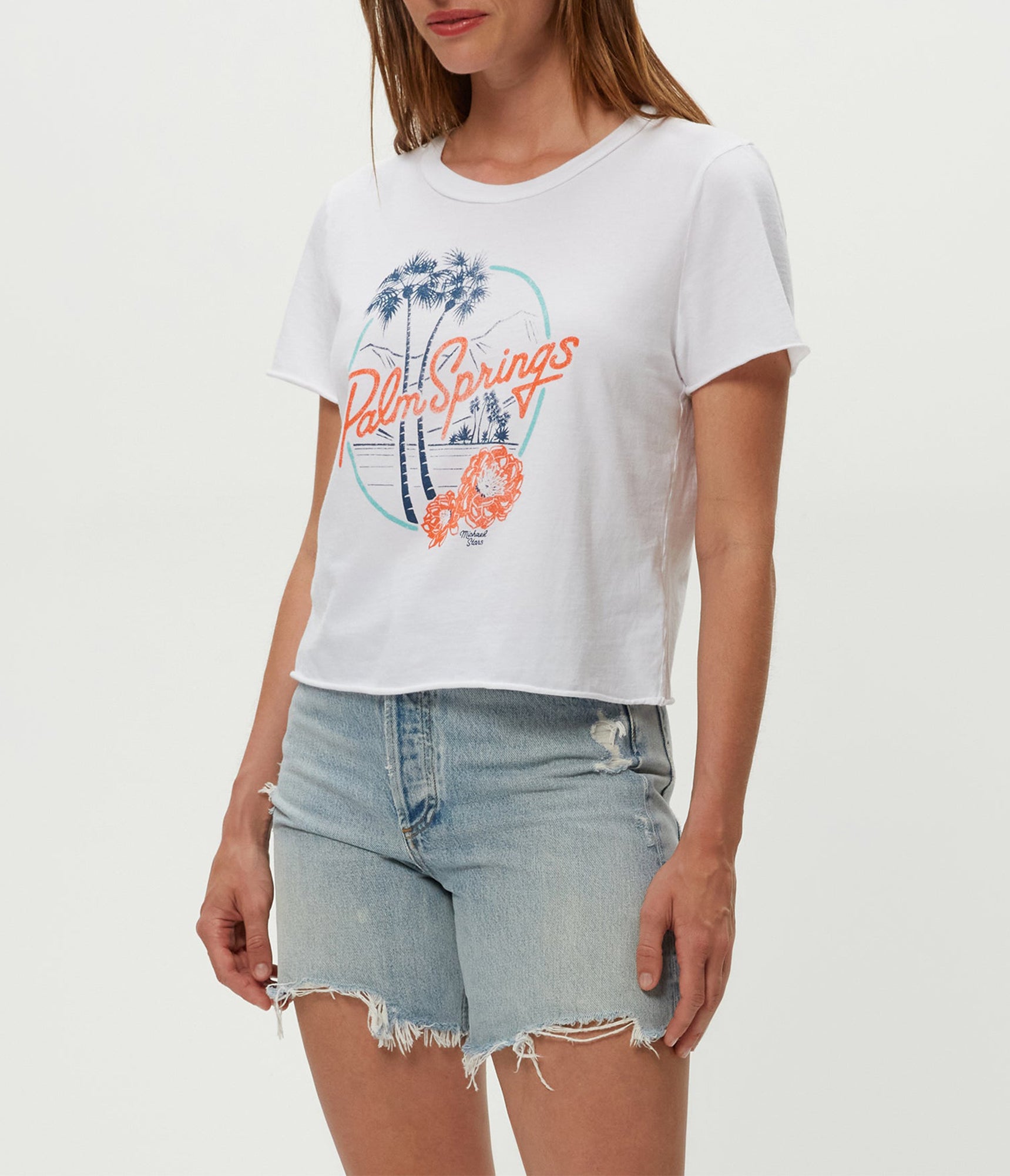 Palm Springs Cropped Tee | White