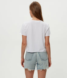 Palm Springs Cropped Tee | White