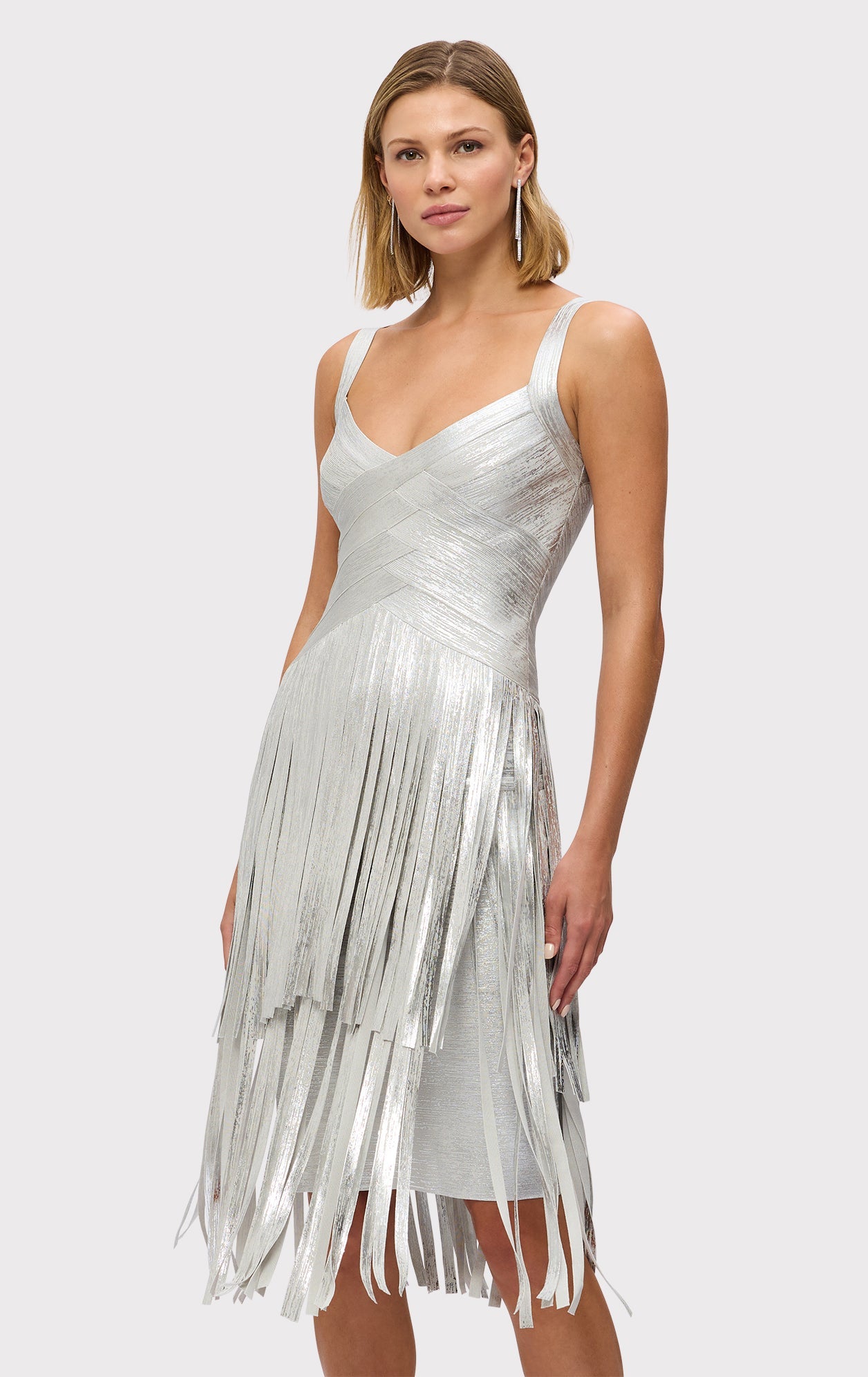 The Metallic Mischa Dress | Silver Foil