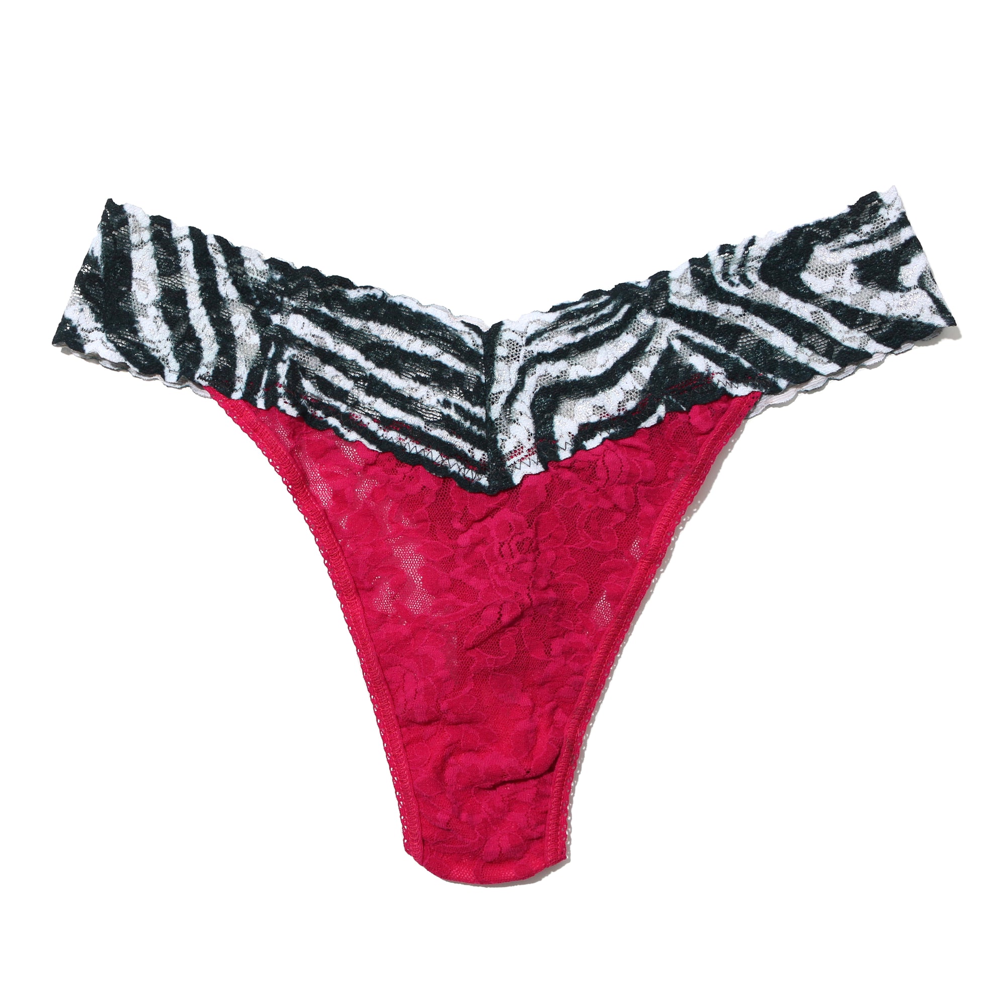 Signature Lace Original Rise Thong | Venetian Pink/Zebra