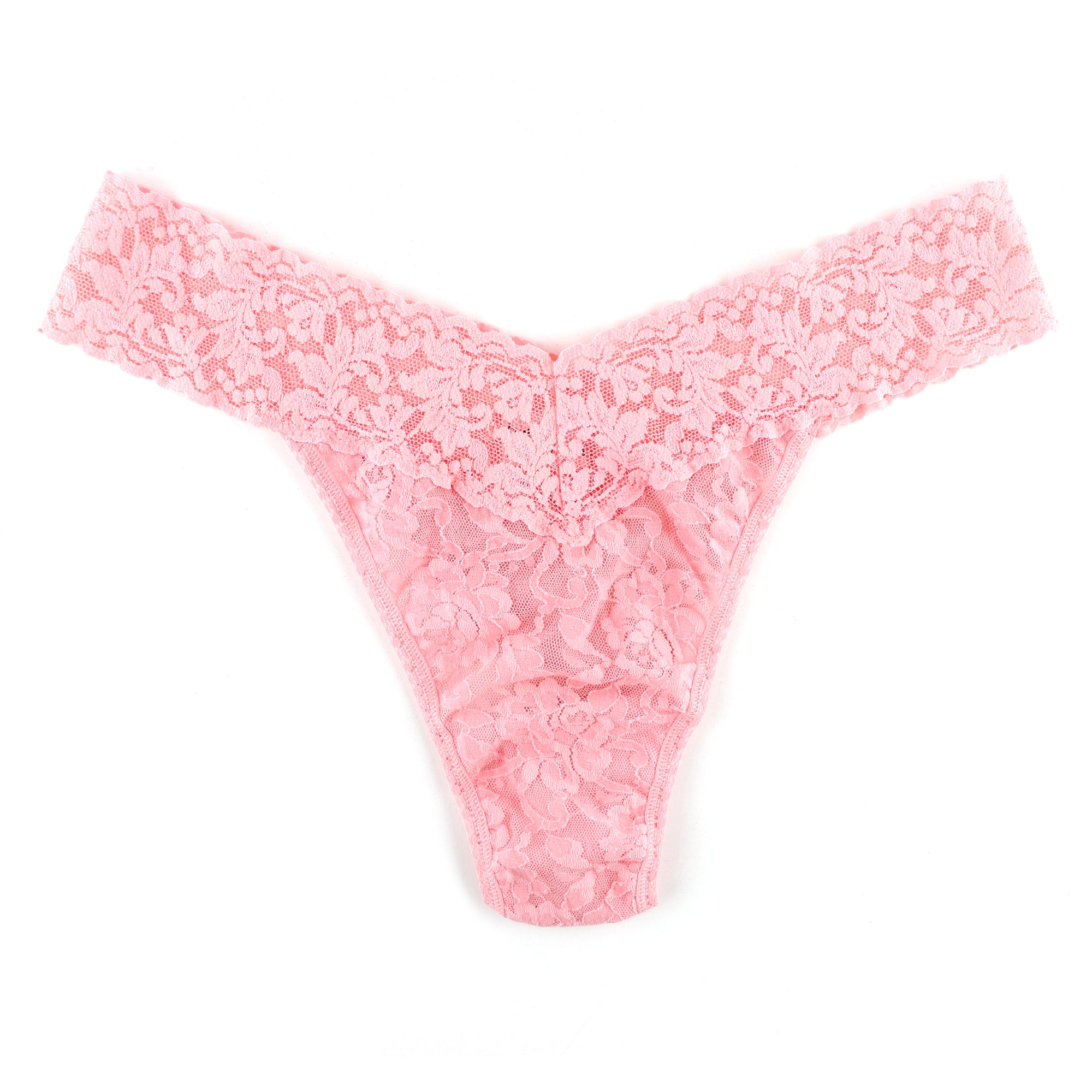 Plus Size Signature Lace Original Rise Thong | Pink Lemonade