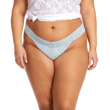 Plus Size Signature Lace Original Rise Thong | Partly Cloudy (Blue)