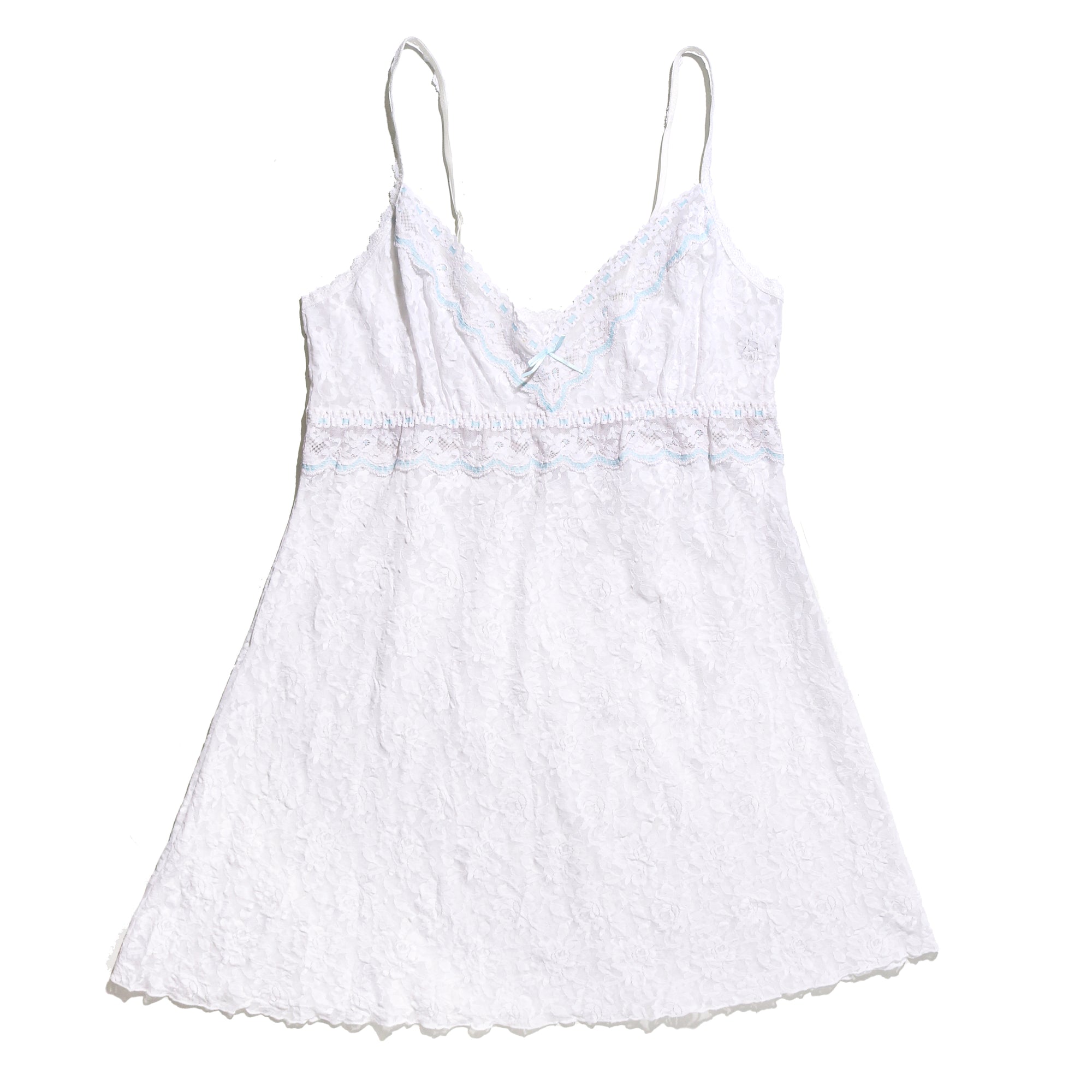 Plus Size Signature Lace Chemise | White-Baby Blue