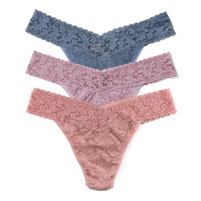 3-Pack Signature Lace Original Rise Thongs Cracker | Desert Rose | Water Lily | Tour Guide (Blue/Blue Stripe Cracker)