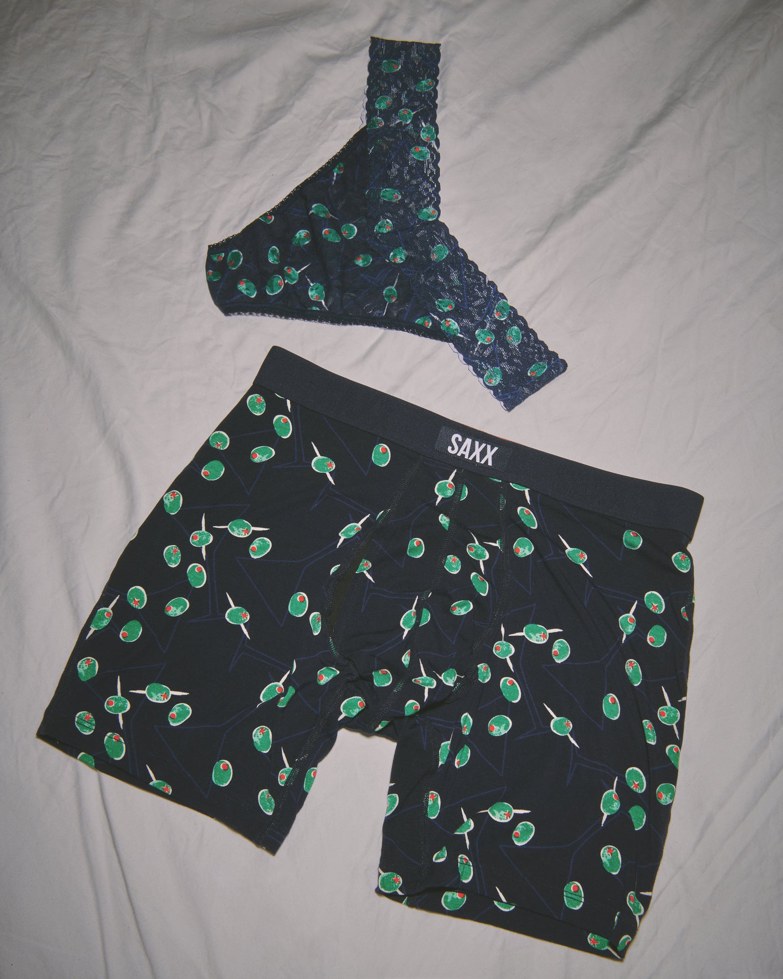 Signature Lace Original Rise Thong & Saxx Boxer Brief | Olive You - Maritime