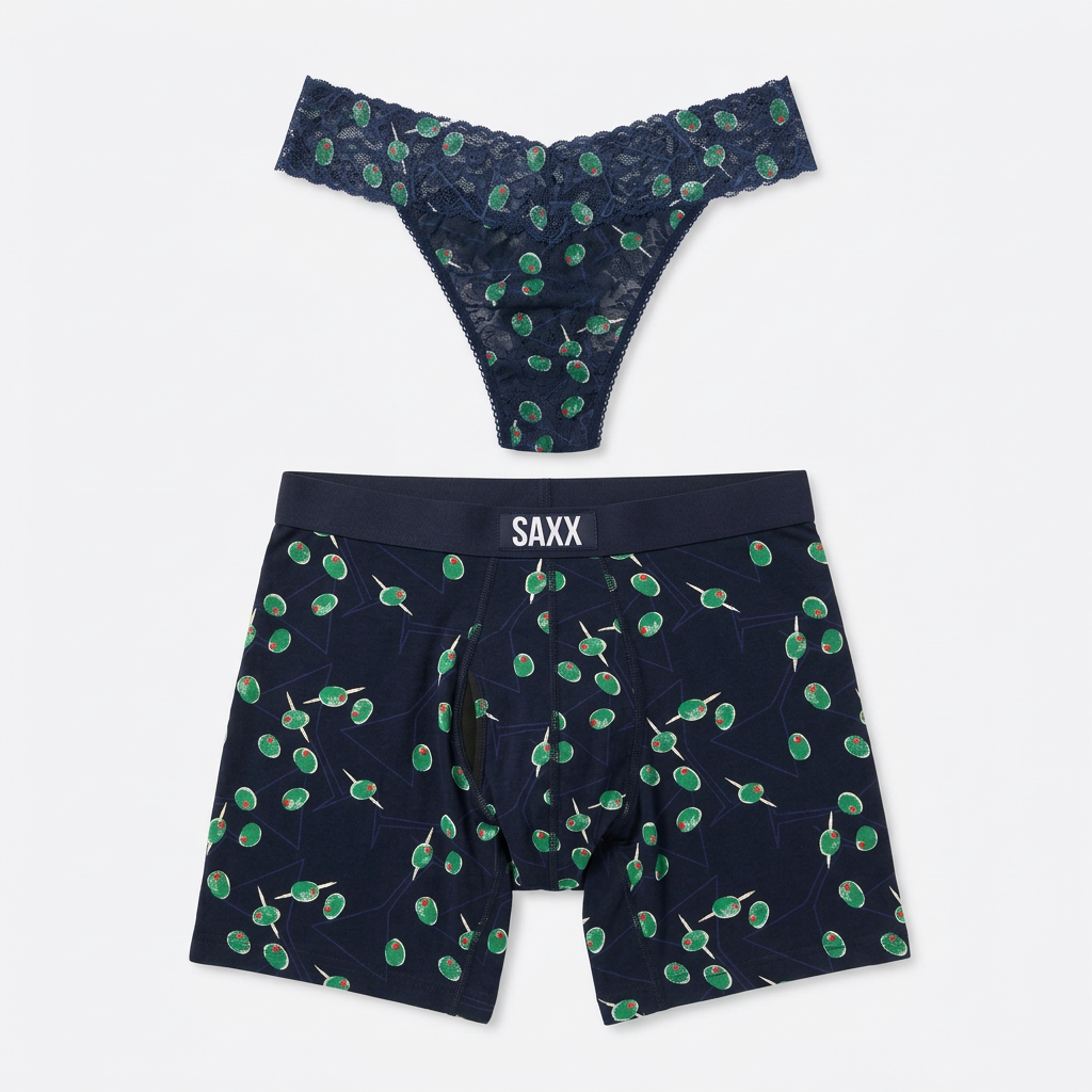 Signature Lace Original Rise Thong & Saxx Boxer Brief | Olive You - Maritime