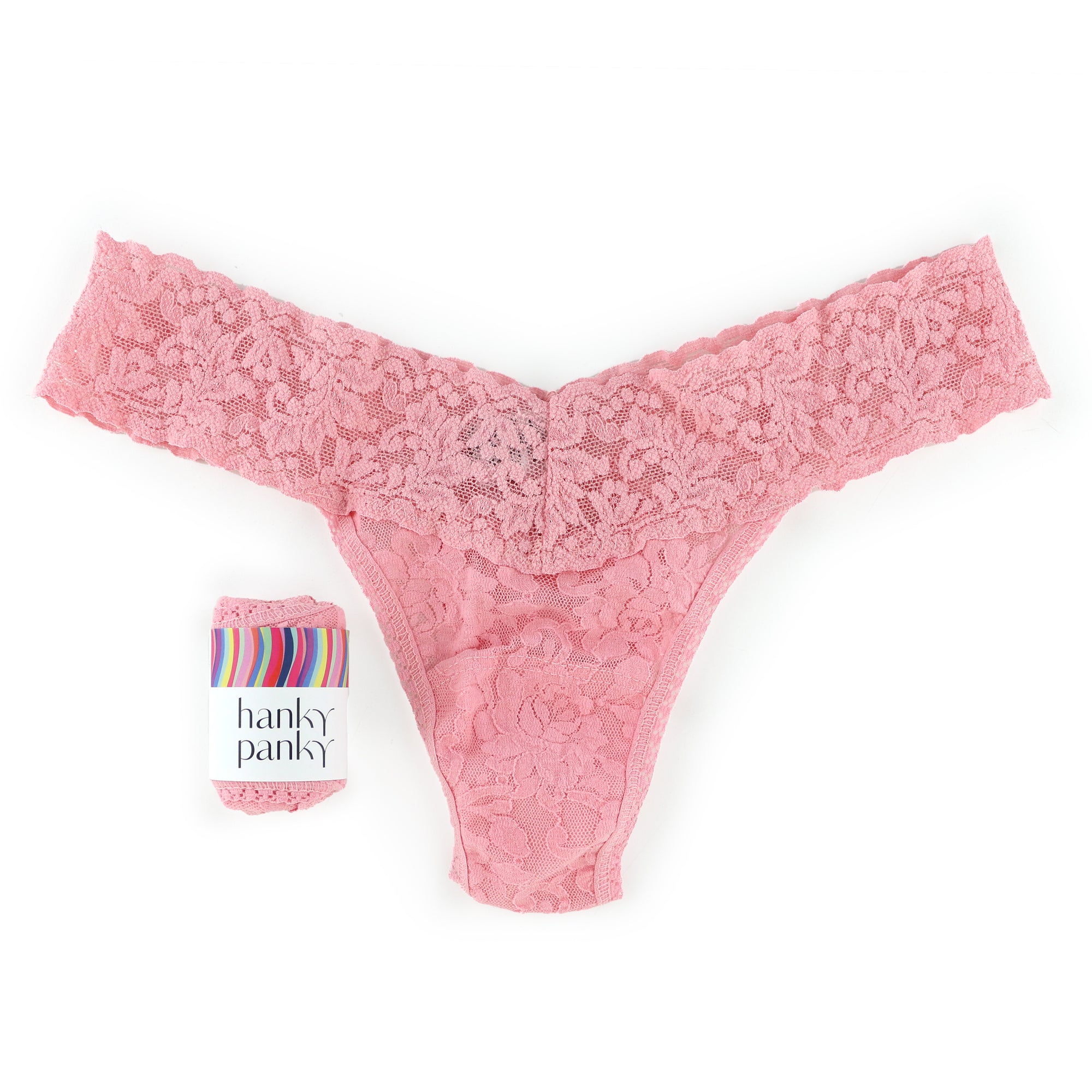 Petite Signature Lace Low Rise Thong | Pink Lemonade