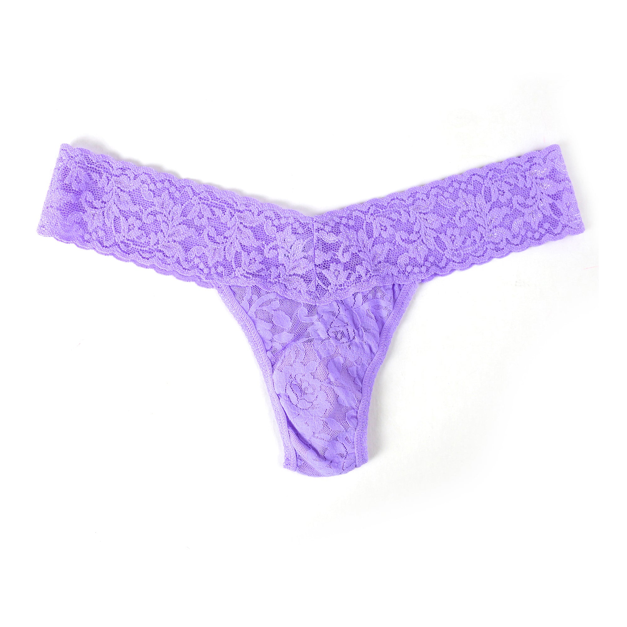 Signature Lace Low Rise Thong | Electric Orchid